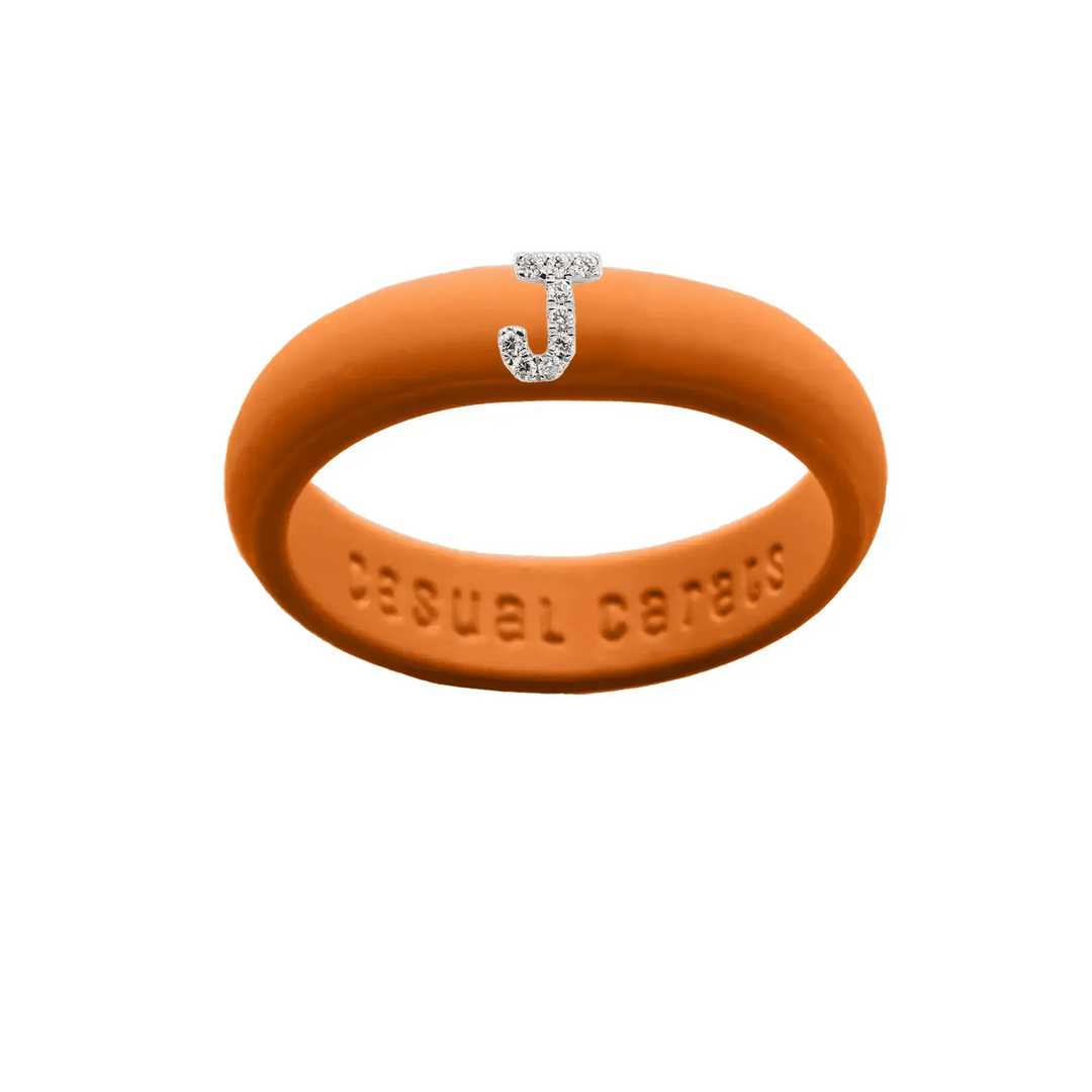 “J” Diamond Initial - Size 7