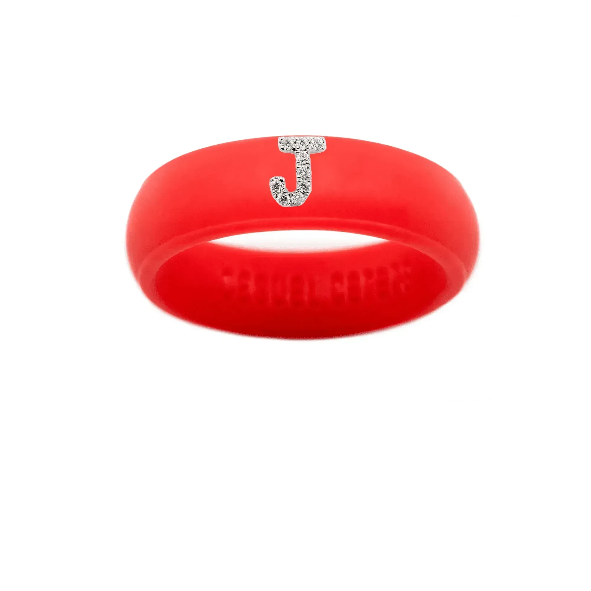 “J” Diamond Initial - Size 4