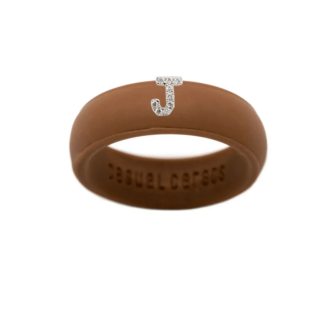 “J” Diamond Initial - Size 7
