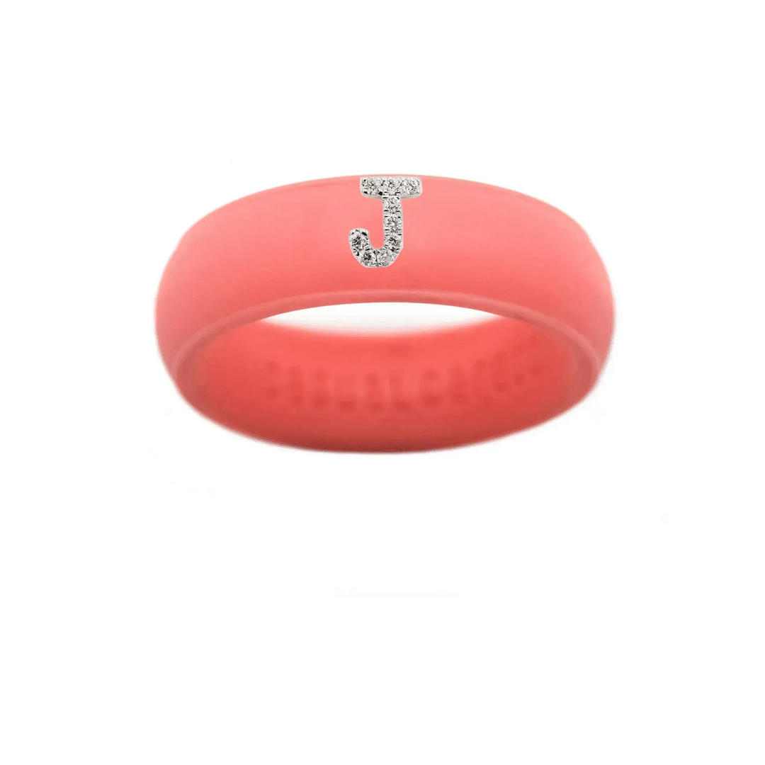 “J” Diamond Initial - Size 7