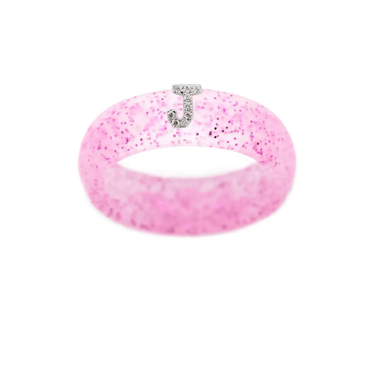 “J” Diamond Initial - Size 7