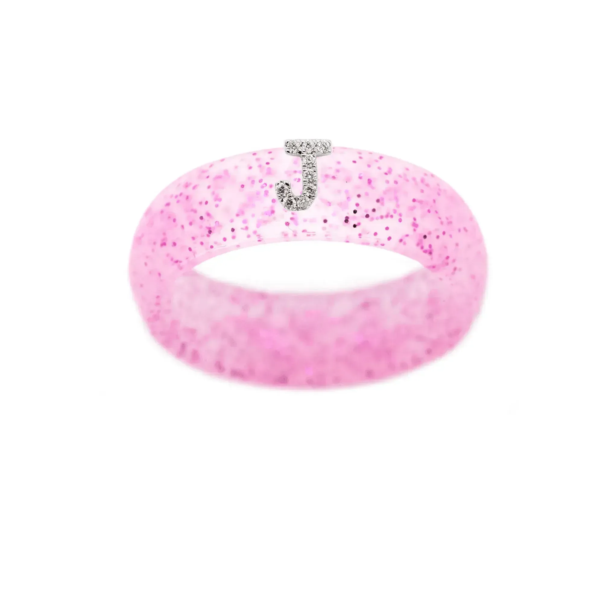 “J” Diamond Initial - Size 4