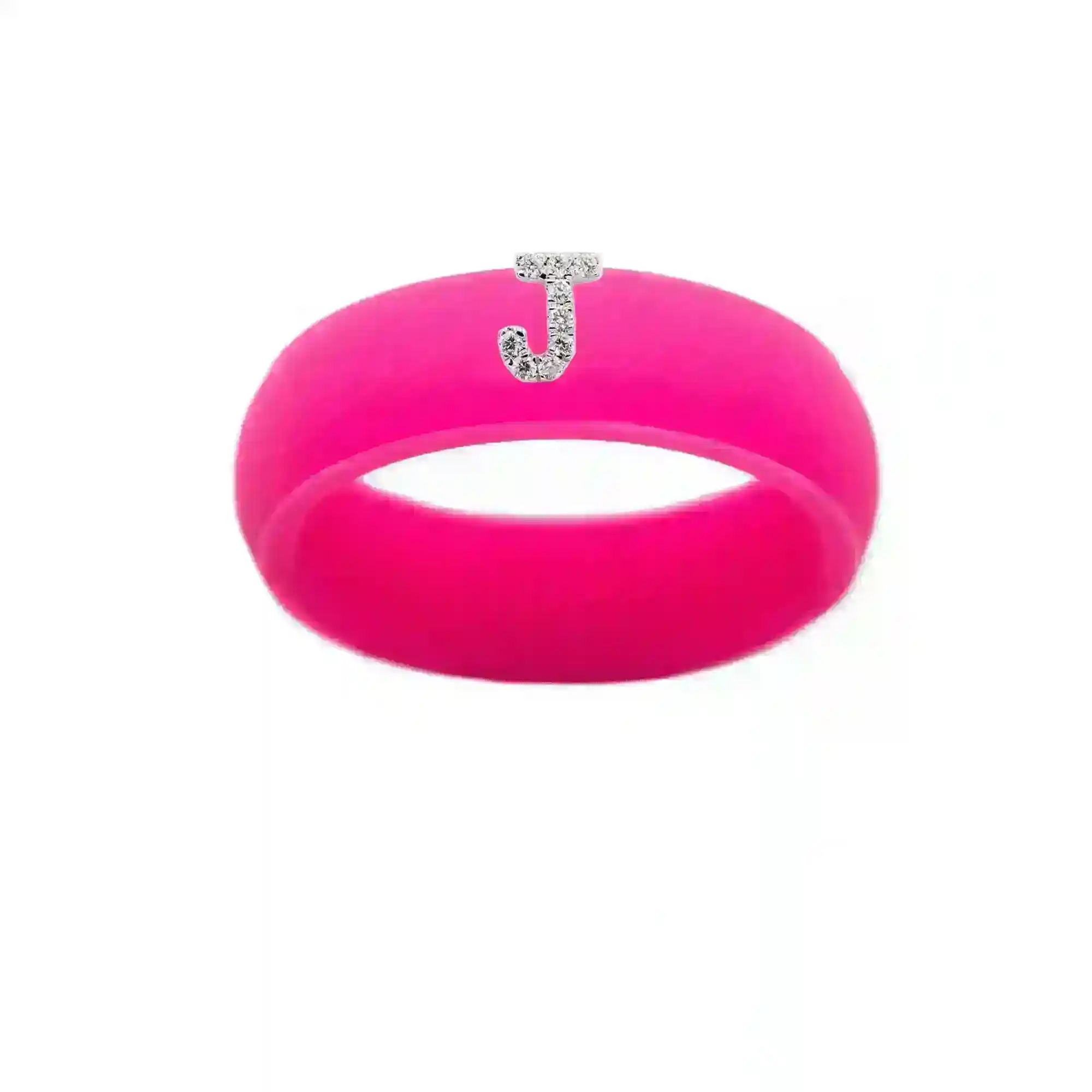 “J” Diamond Initial - Size 8