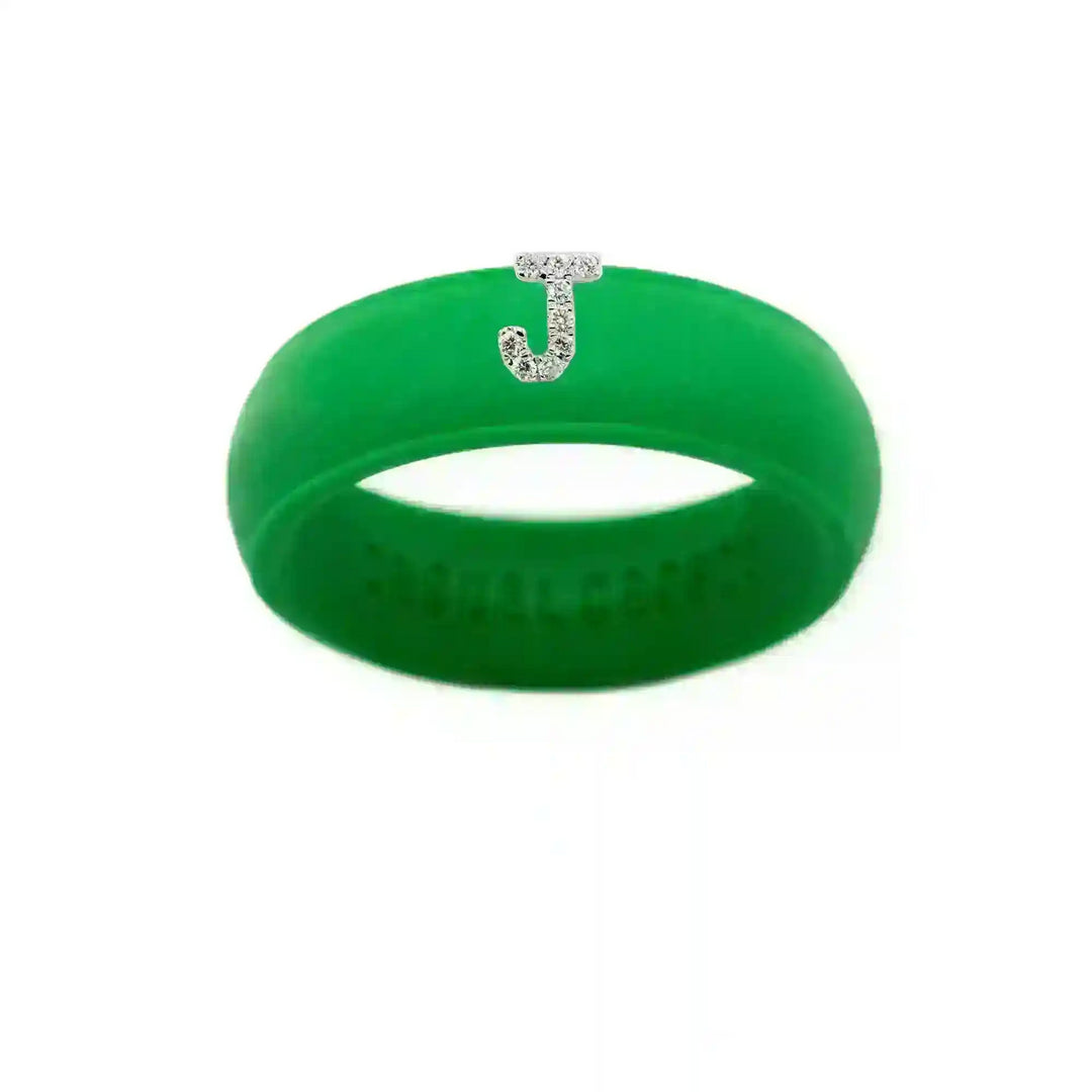 “J” Diamond Initial - Size 8