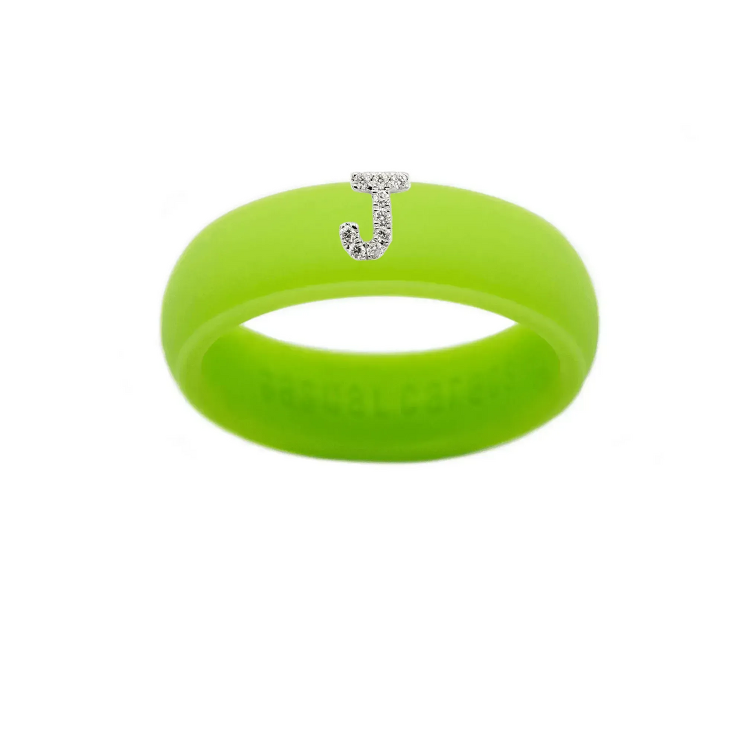 “J” Diamond Initial - Size 7