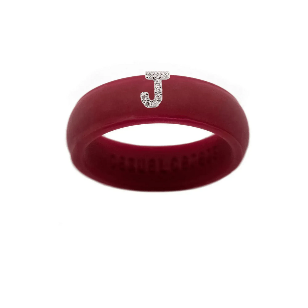 “J” Diamond Initial - Size 7
