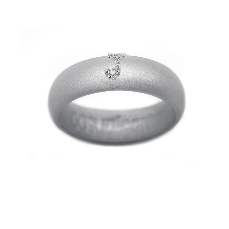 “J” Diamond Initial - Size 7
