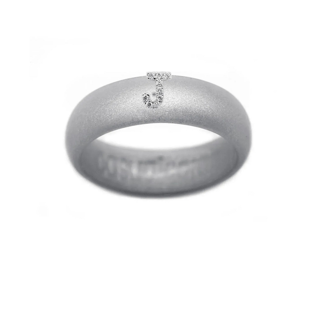 “J” Diamond Initial - Size 7