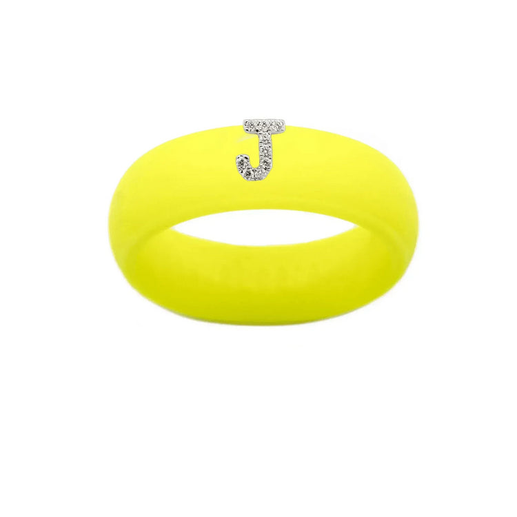 “J” Diamond Initial - Size 7