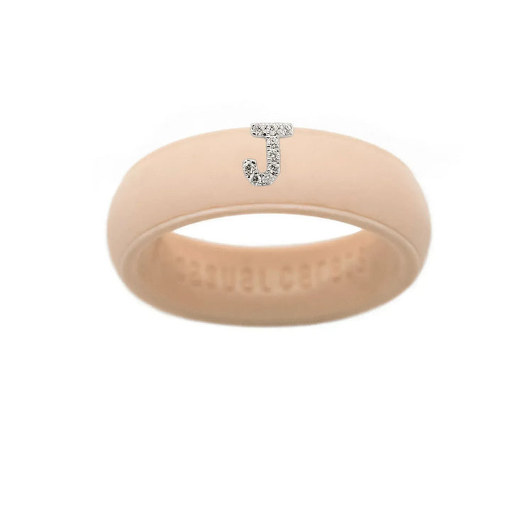 “J” Diamond Initial - Size 7