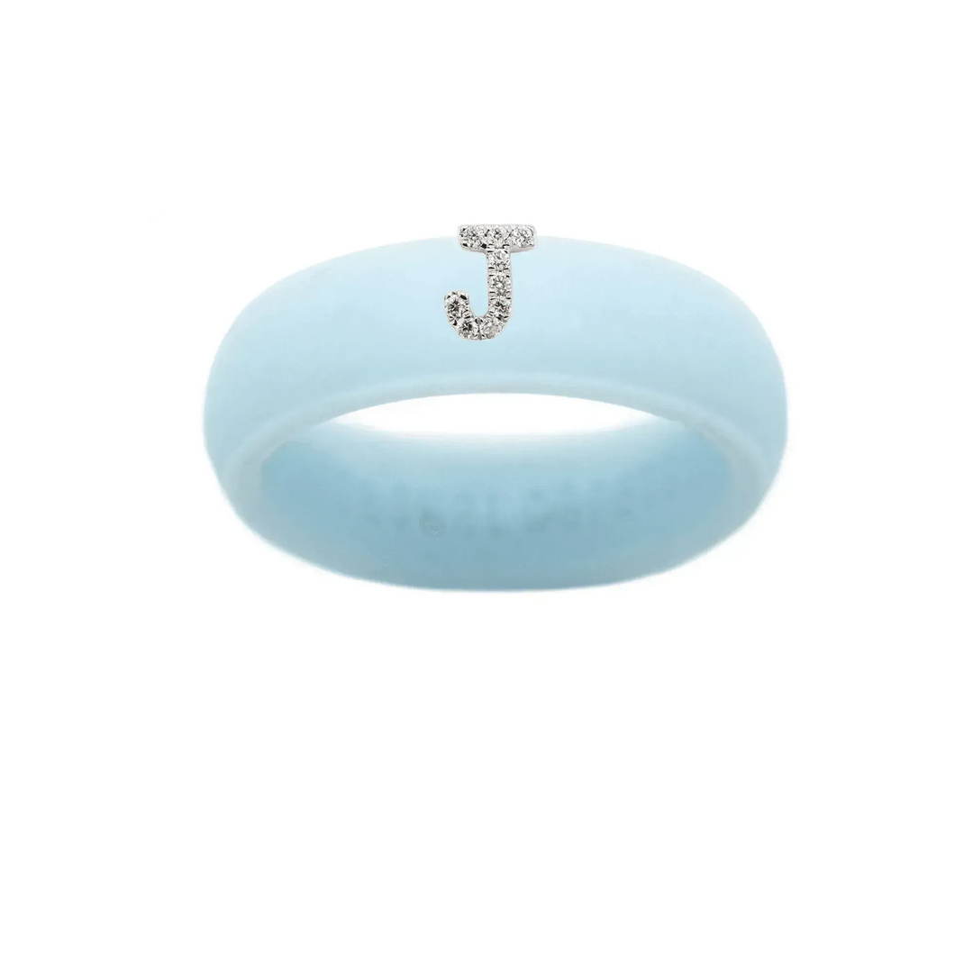 “J” Diamond Initial - Size 8