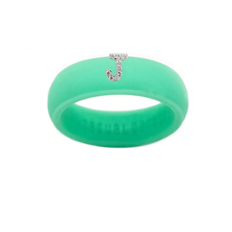 “J” Diamond Initial - Size 7