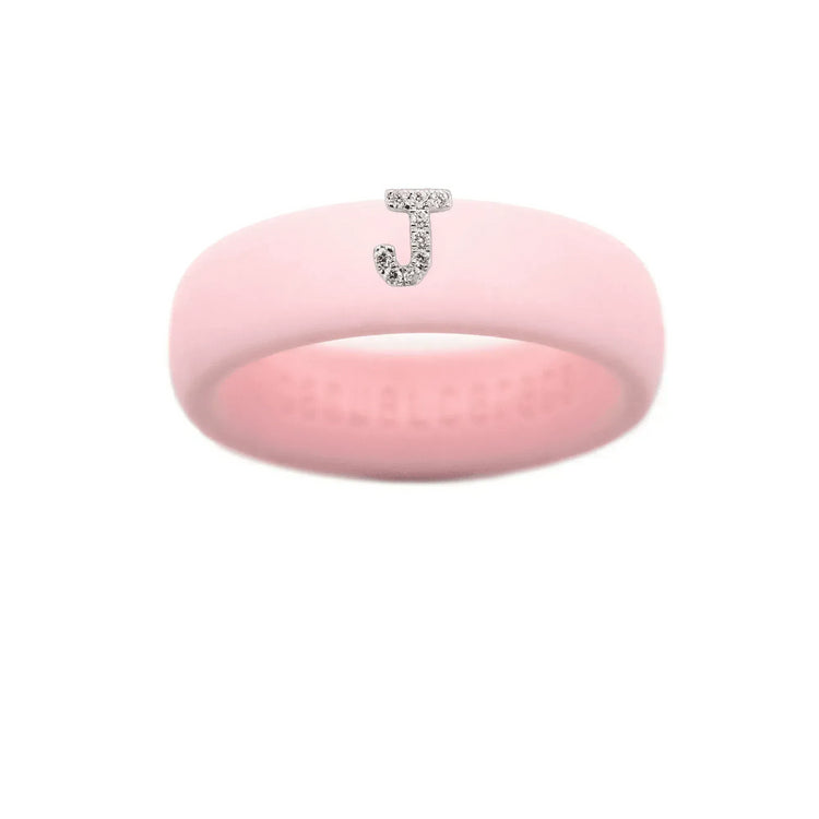 “J” Diamond Initial - Size 7