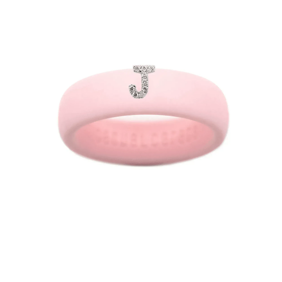 “J” Diamond Initial - Size 7