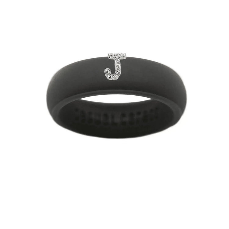 “J” Diamond Initial - Size 7