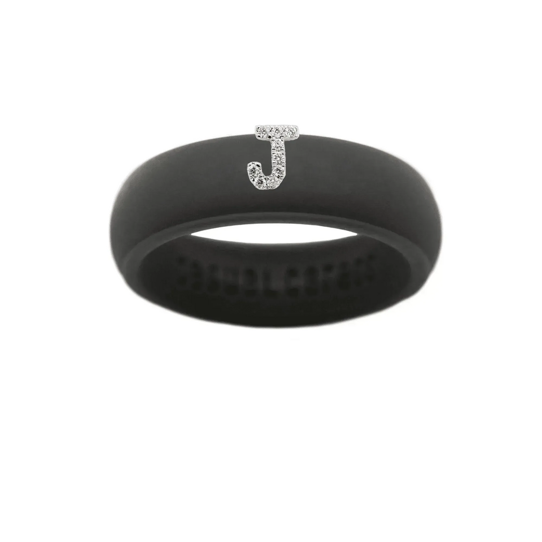 “J” Diamond Initial - Size 7