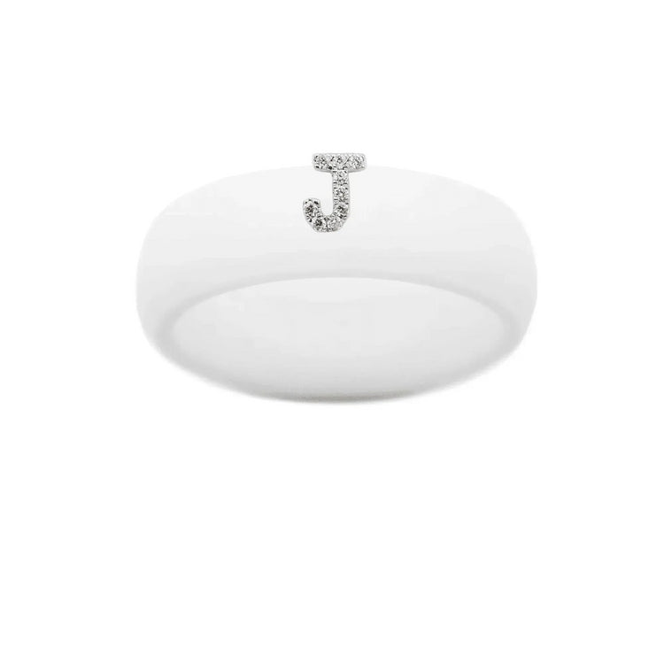 “J” Diamond Initial - Size 7