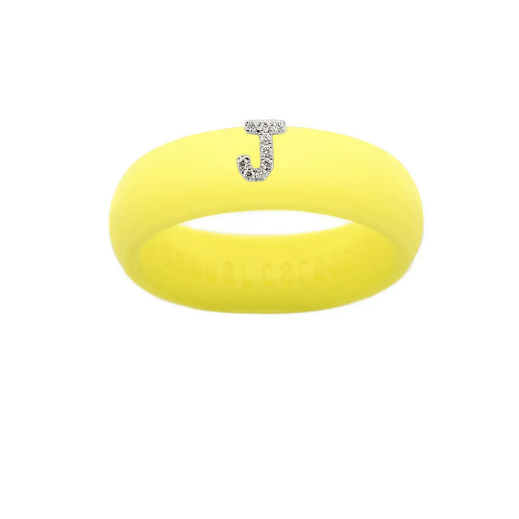 “J” Diamond Initial - Size 7