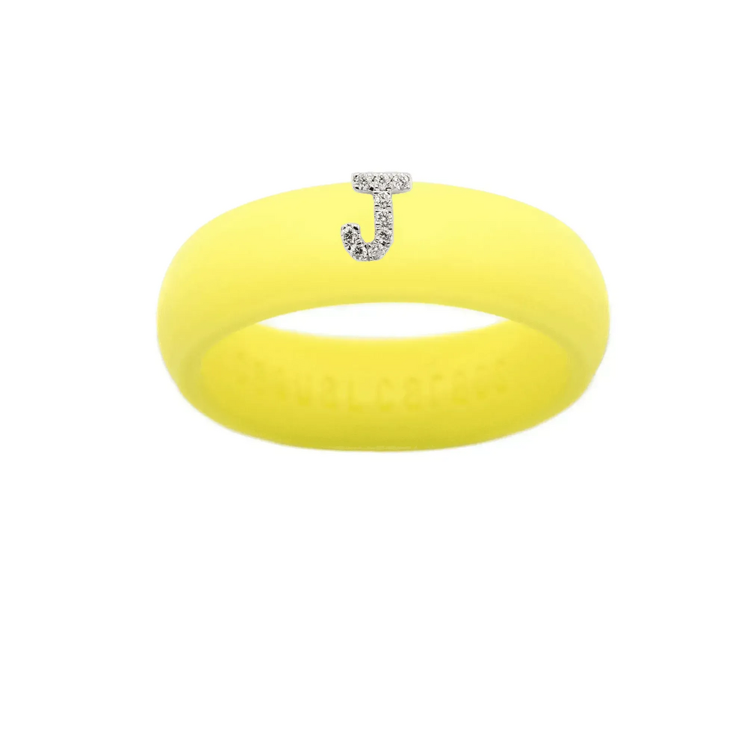“J” Diamond Initial - Size 7