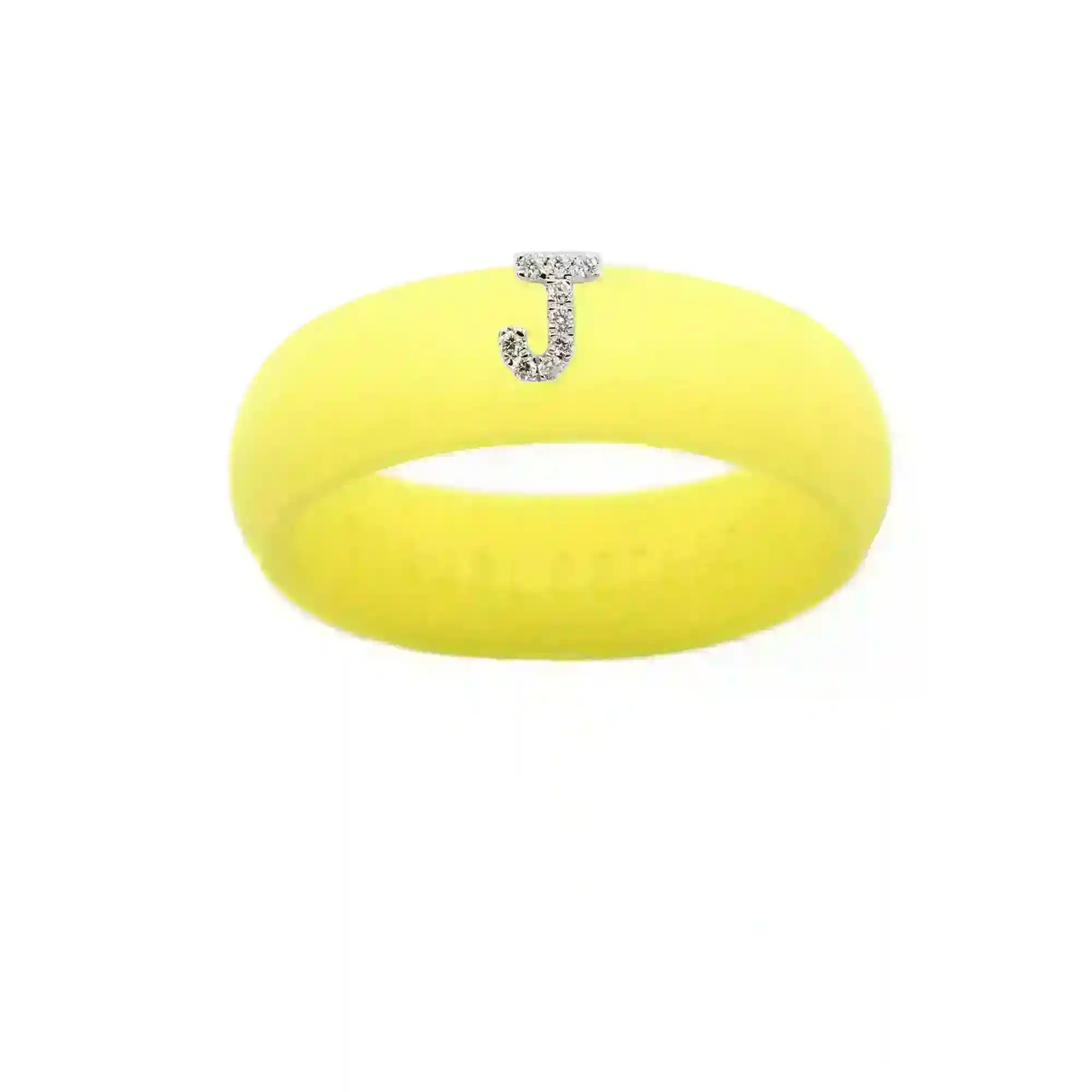 “J” Diamond Initial - Size 8