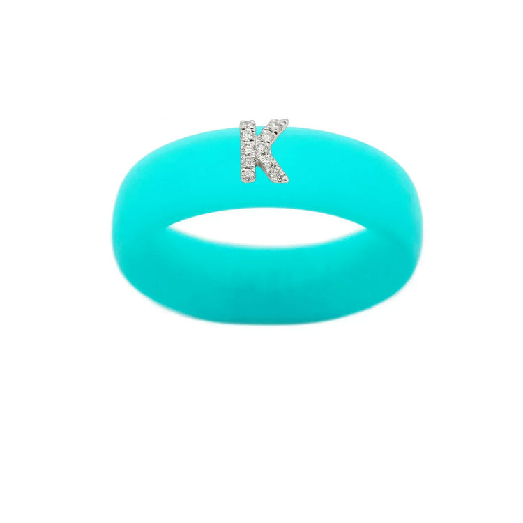 “K” Diamond Initial - Size 8