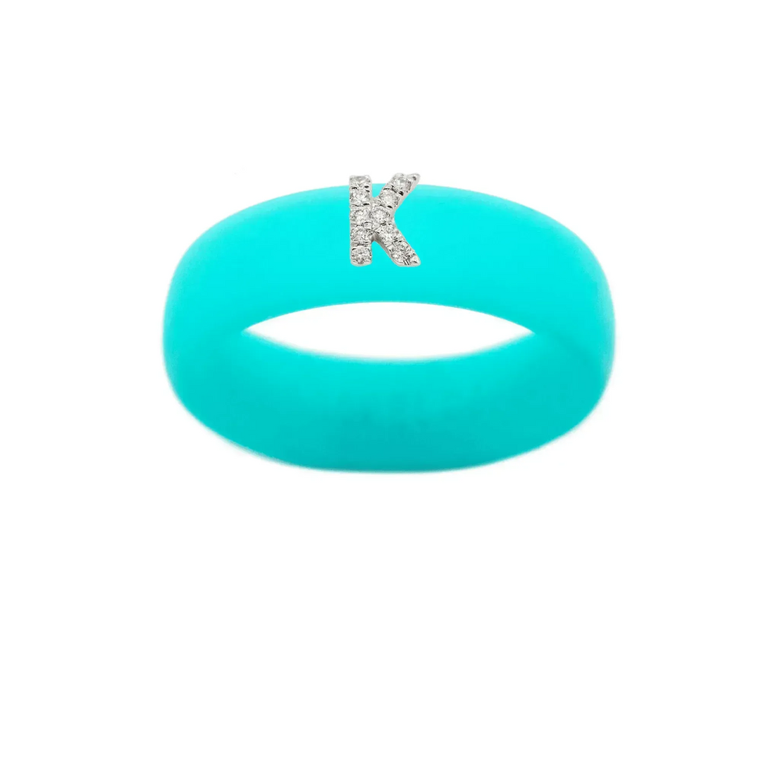 “K” Diamond Initial - Size 9