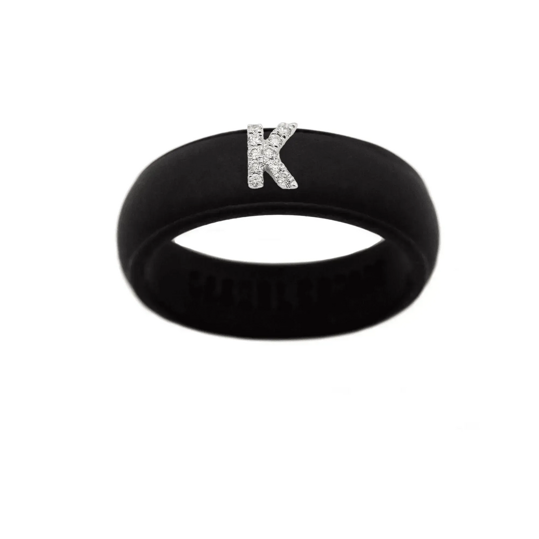 “K” Diamond Initial - Size 9