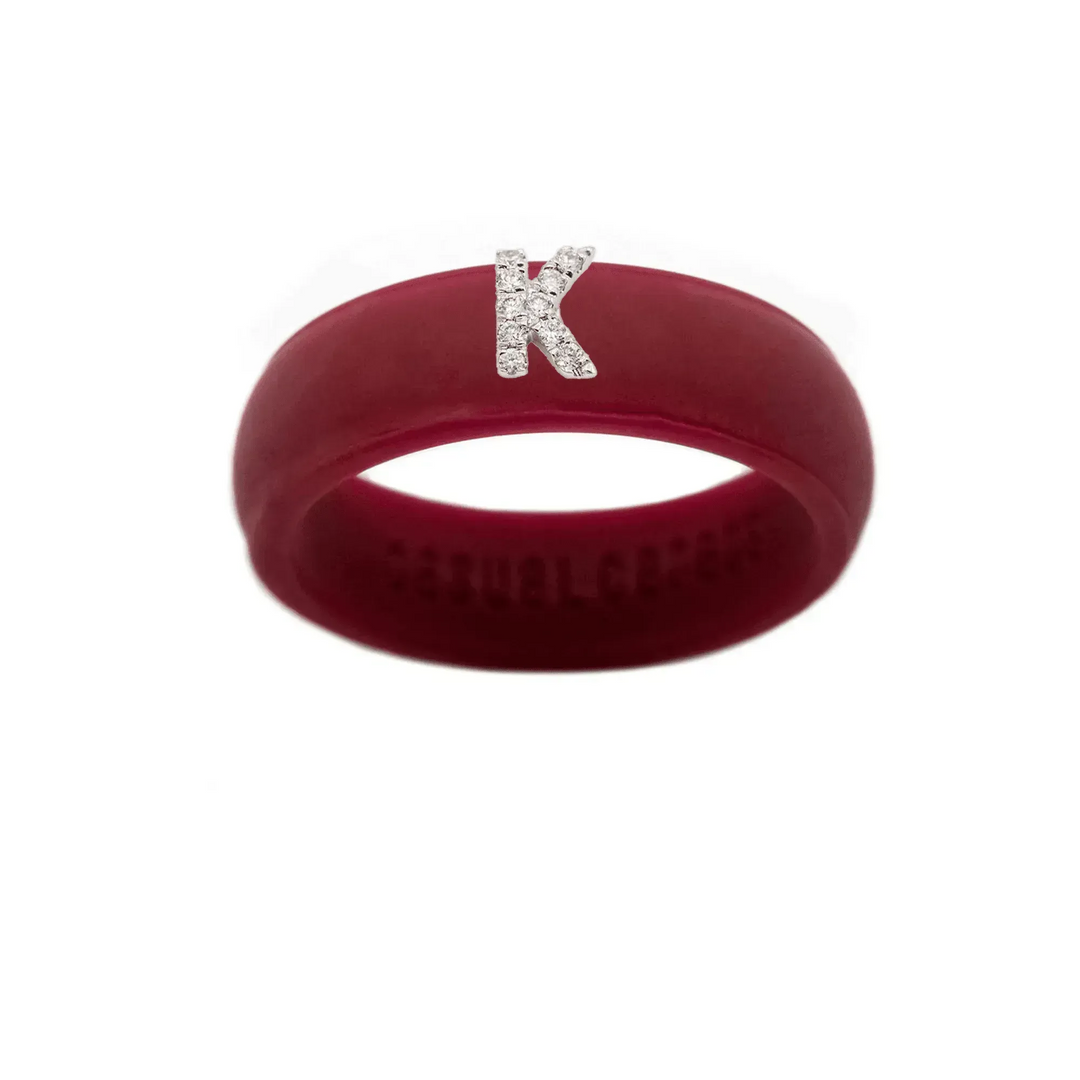 “K” Diamond Initial - Size 8