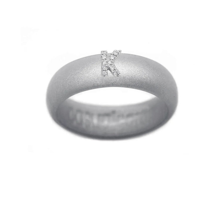“K” Diamond Initial - Size 9