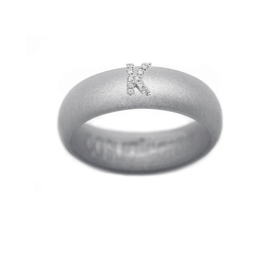 “K” Diamond Initial - Size 8