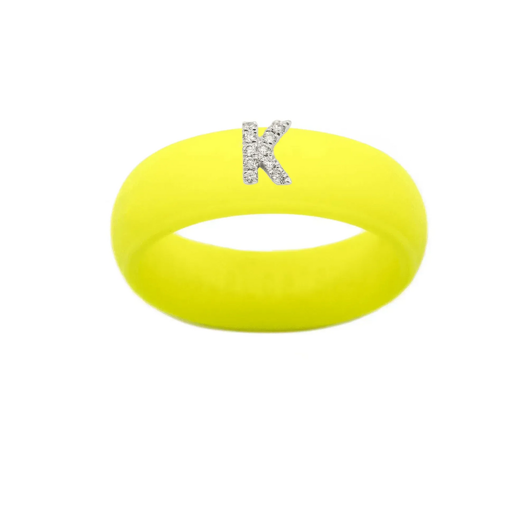 “K” Diamond Initial - Size 9
