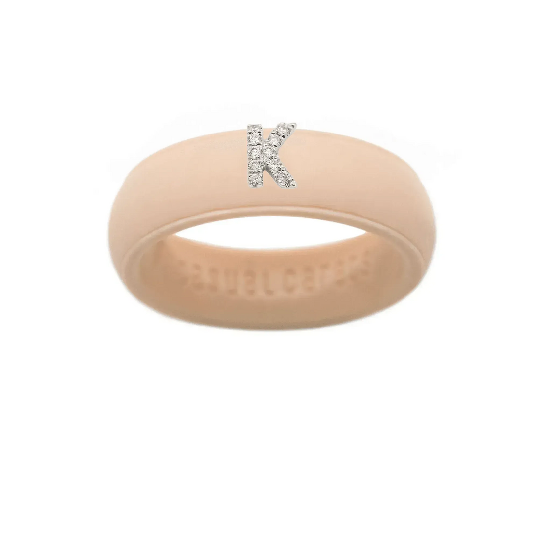 “K” Diamond Initial - Size 8