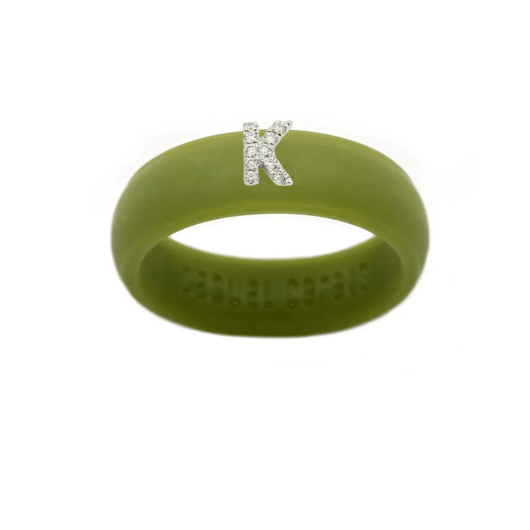 “K” Diamond Initial - Size 8