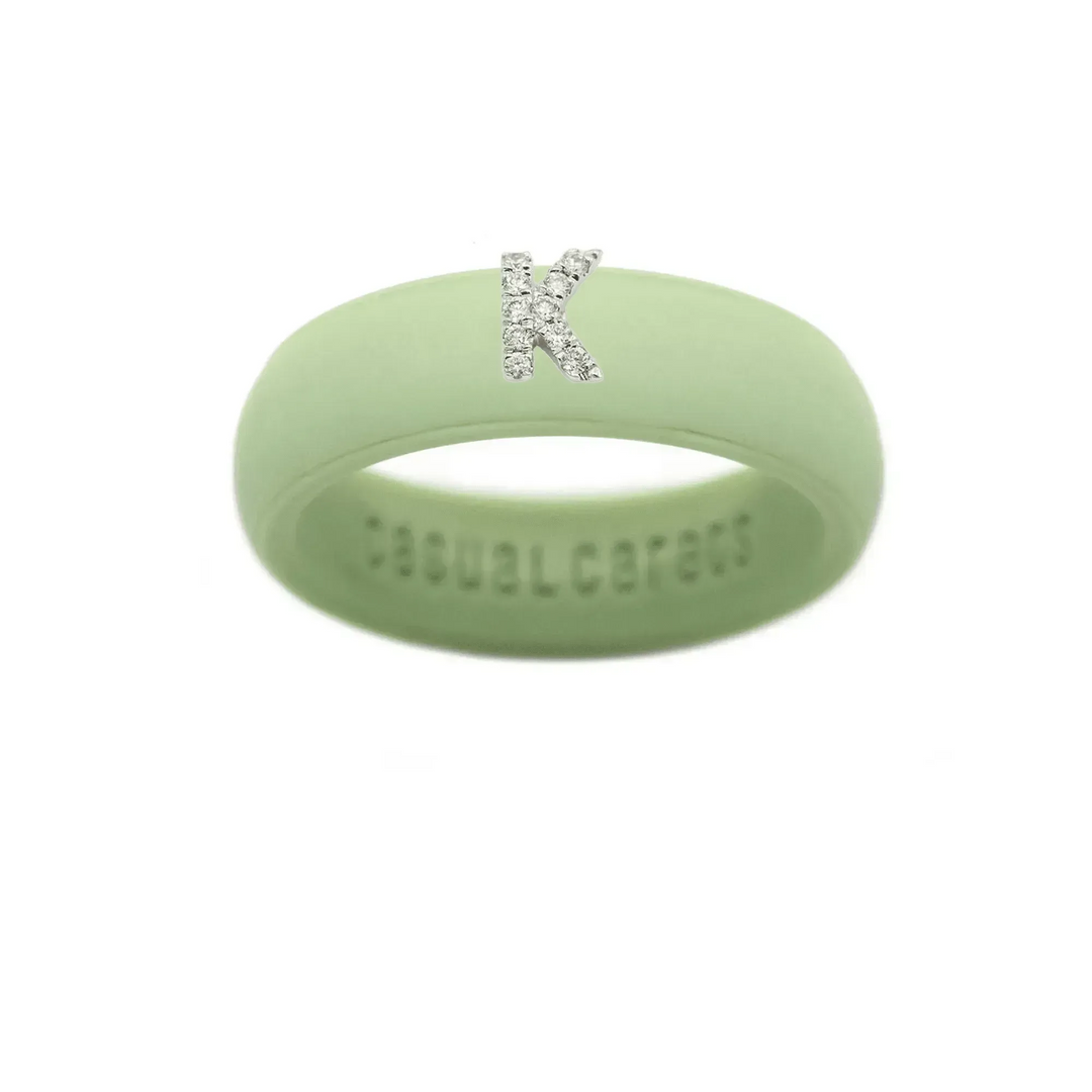 “K” Diamond Initial - Size 8
