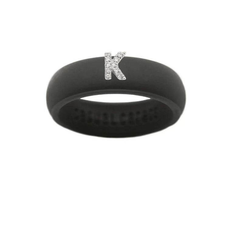 “K” Diamond Initial - Size 9