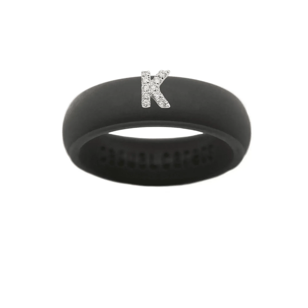 “K” Diamond Initial - Size 9