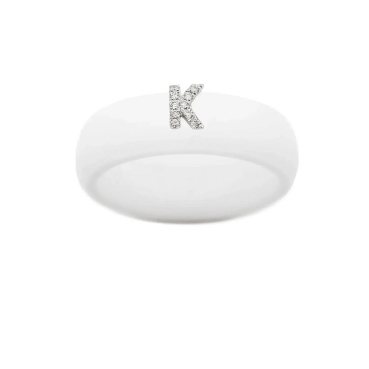 “K” Diamond Initial - Size 8
