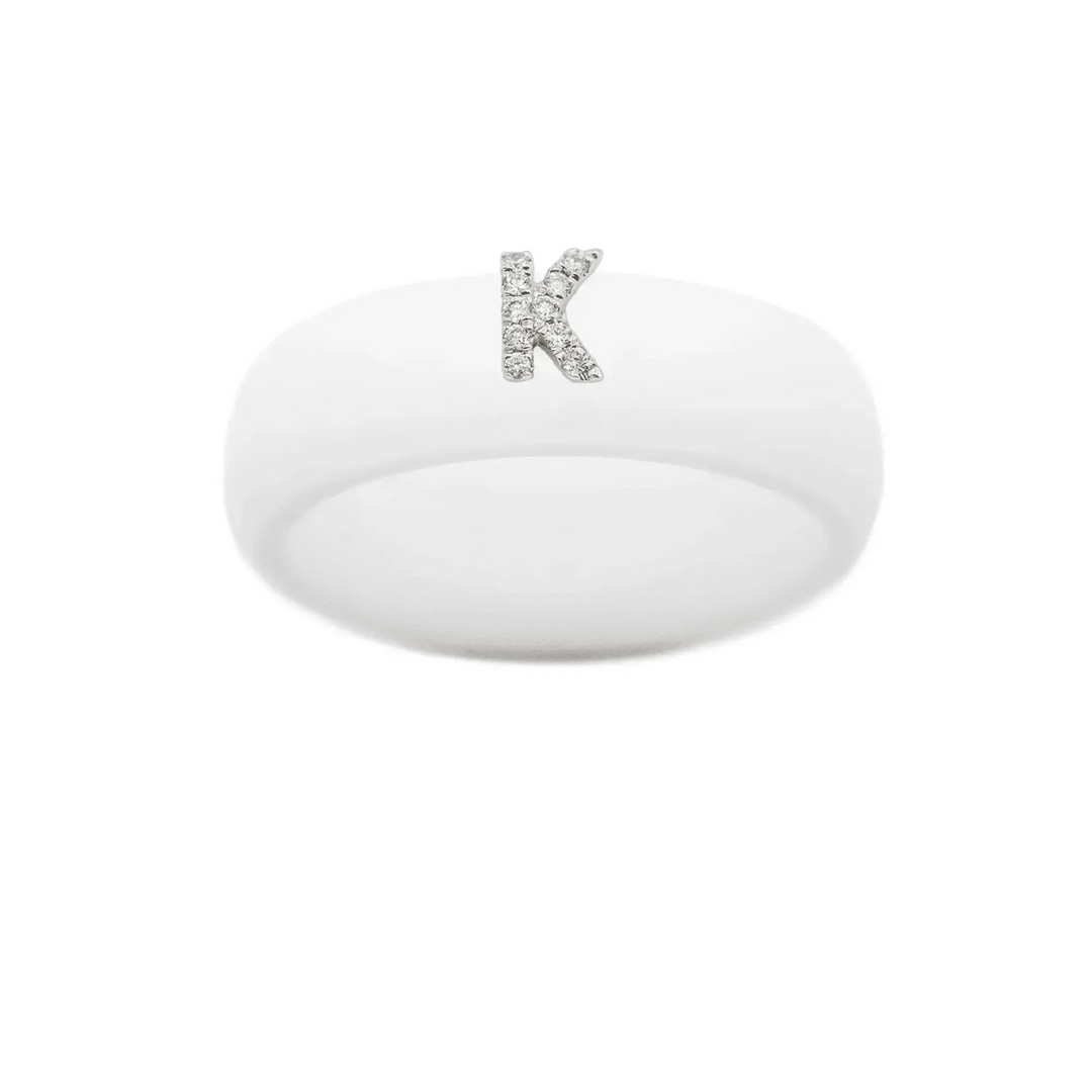 “K” Diamond Initial - Size 8