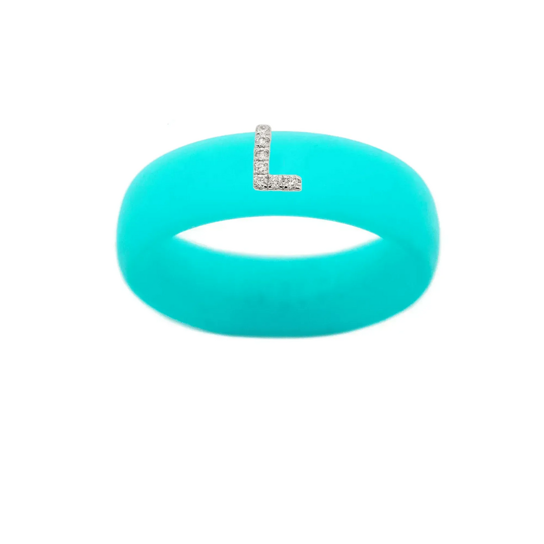 “L” Diamond Initial - Size 6