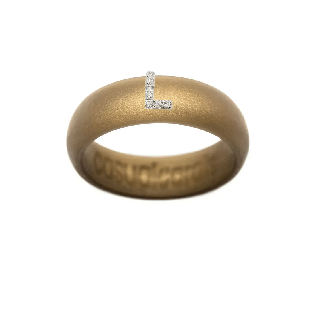 “L” Diamond Initial - Size 6