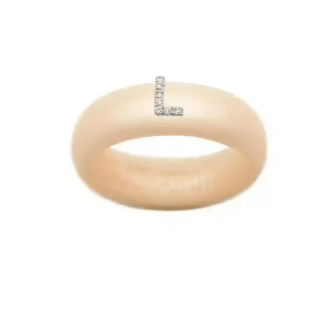 “L” Diamond Initial - Size 5