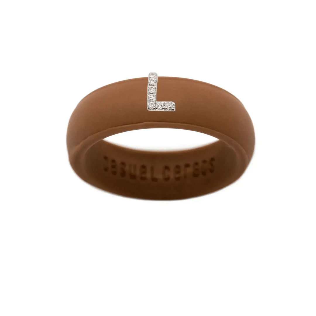 “L” Diamond Initial - Size 6
