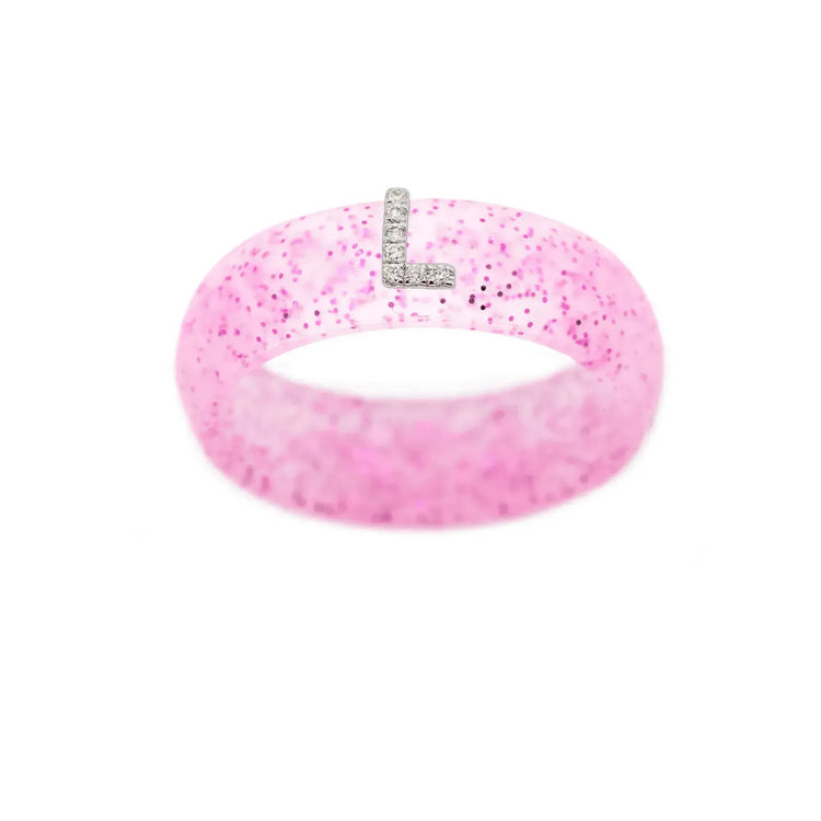 “L” Diamond Initial - Size 6