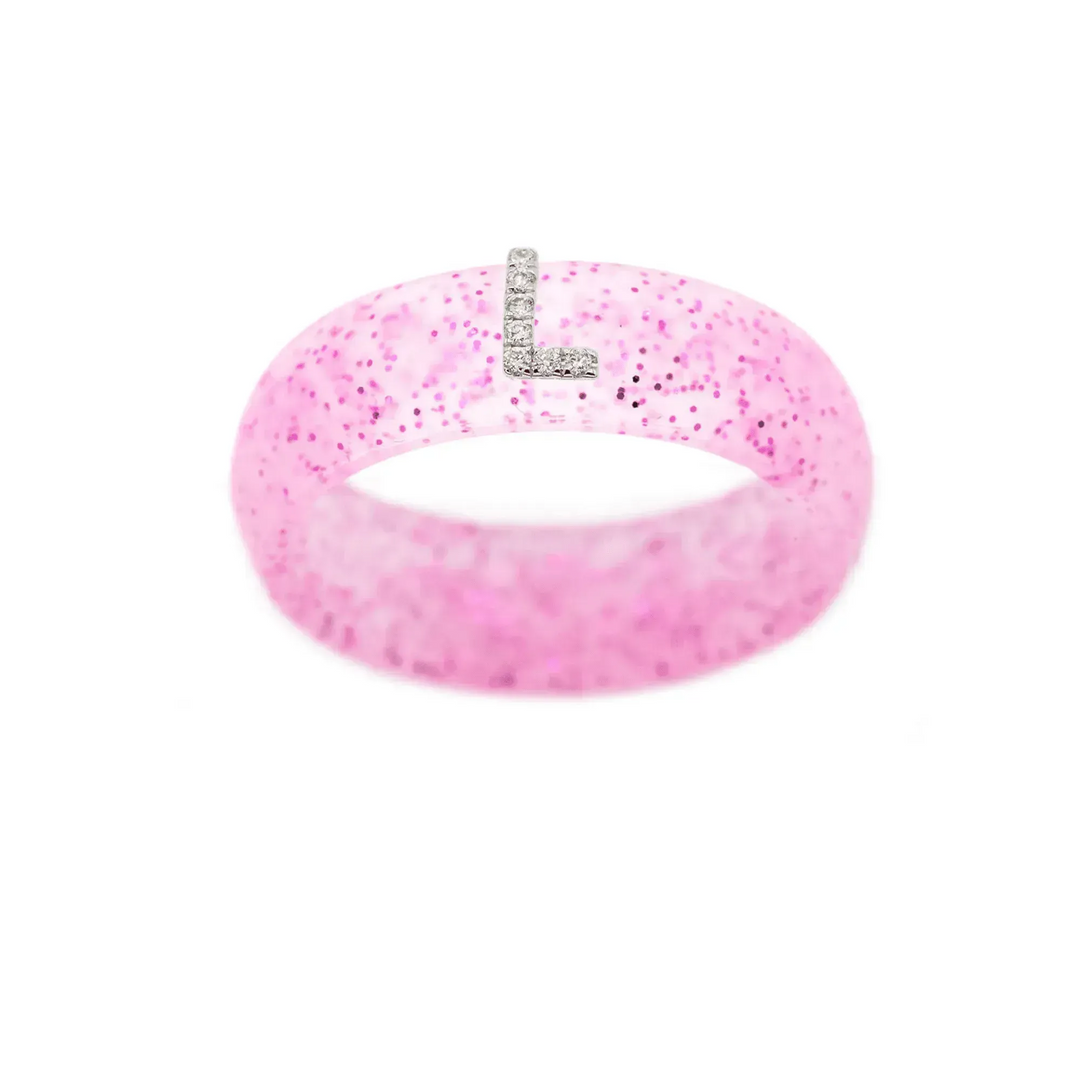 “L” Diamond Initial - Size 6