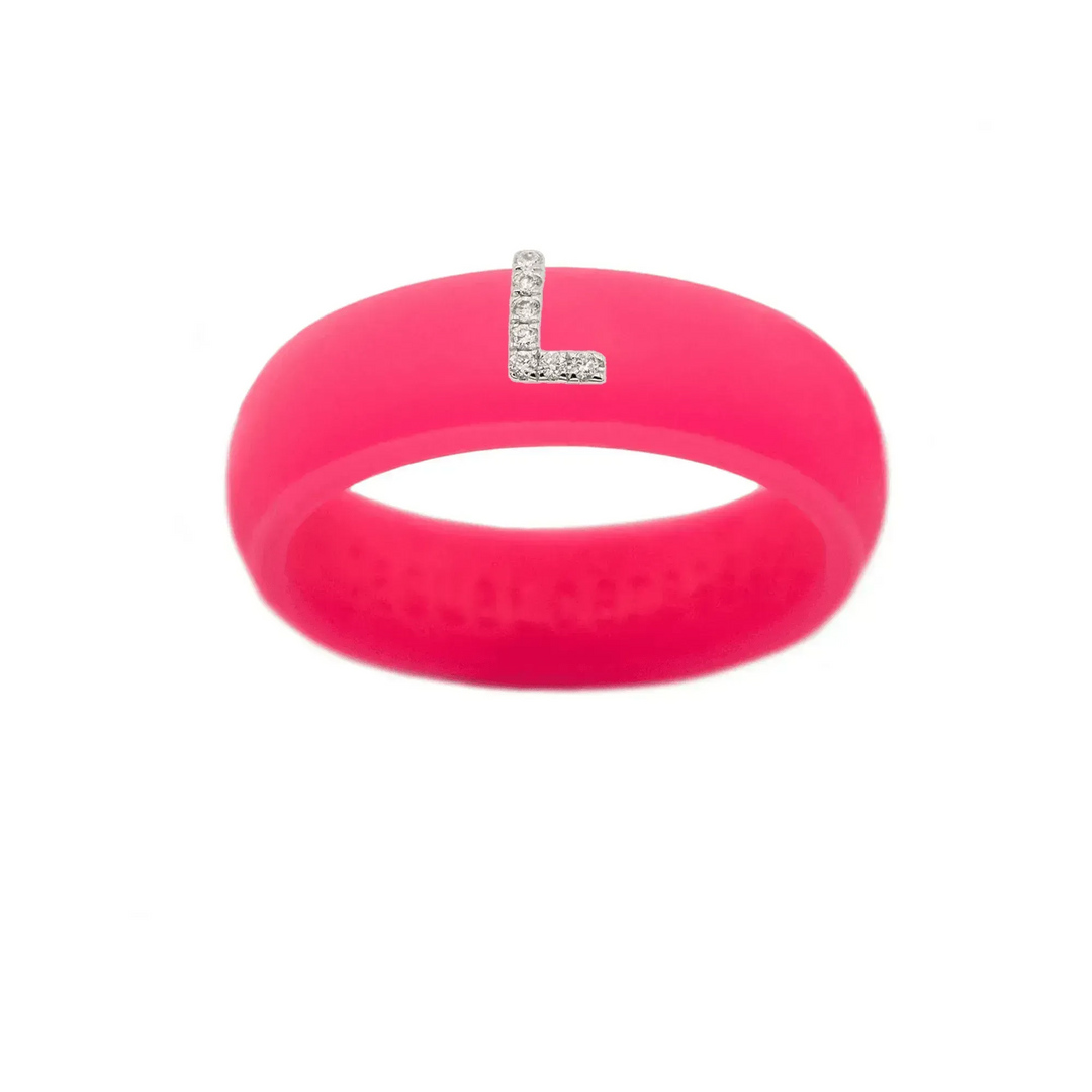 “L” Diamond Initial - Size 6