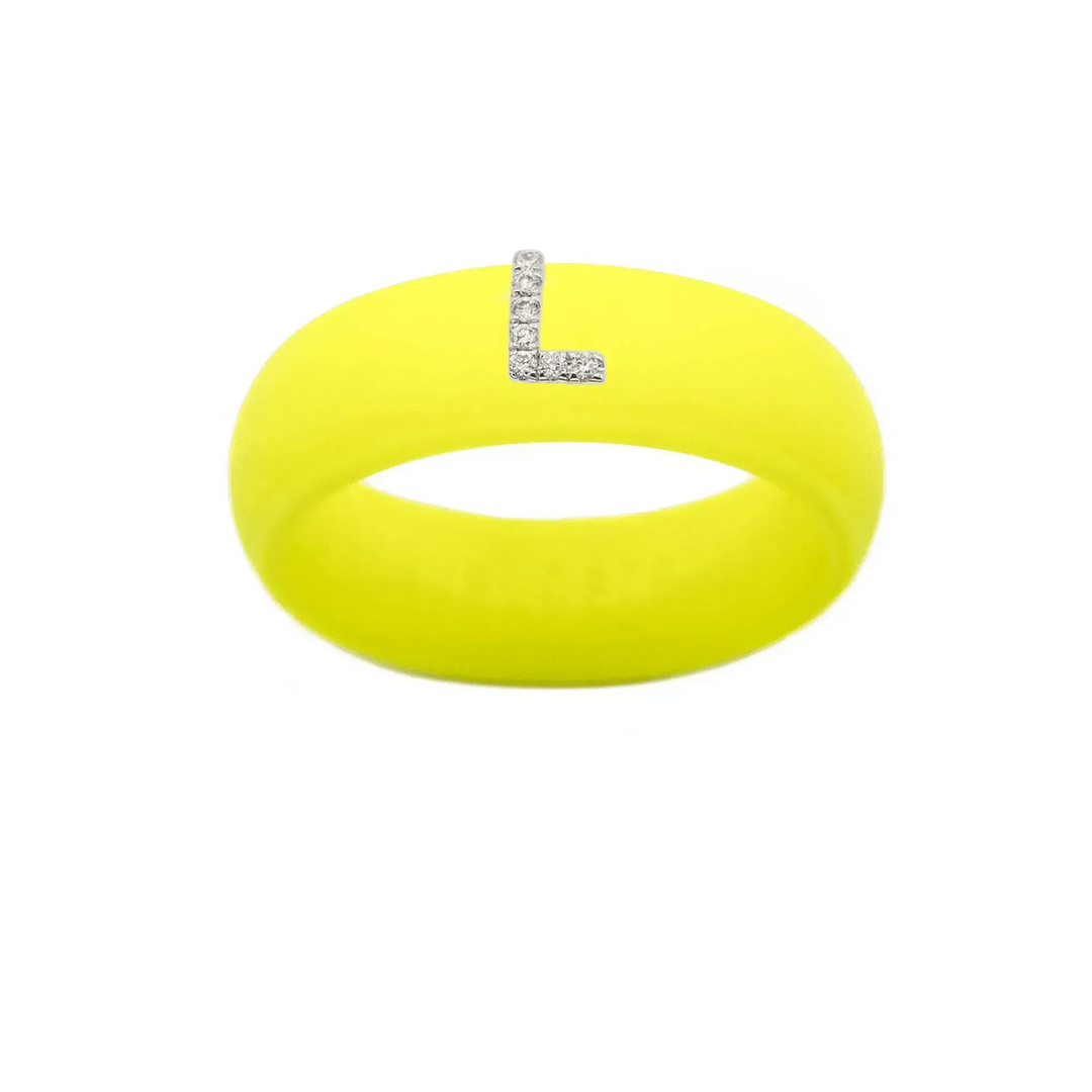 “L” Diamond Initial - Size 6