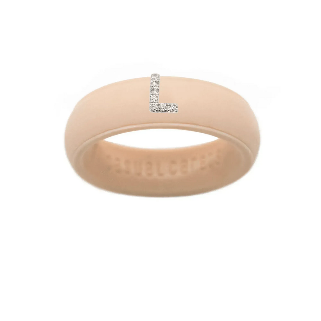 “L” Diamond Initial - Size 6