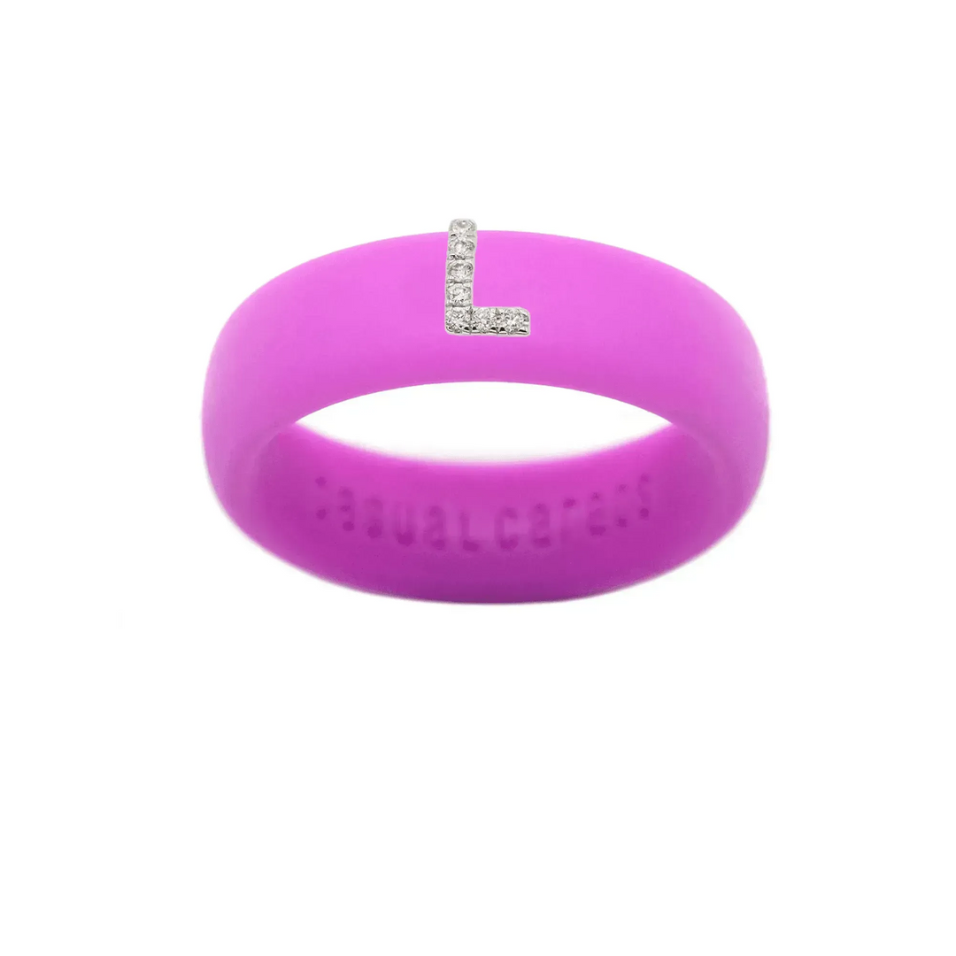 “L” Diamond Initial - Size 6