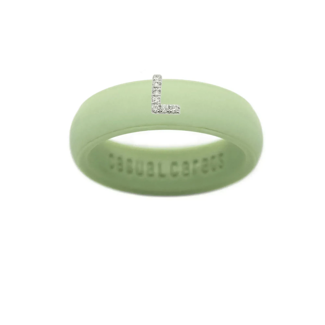 “L” Diamond Initial - Size 6