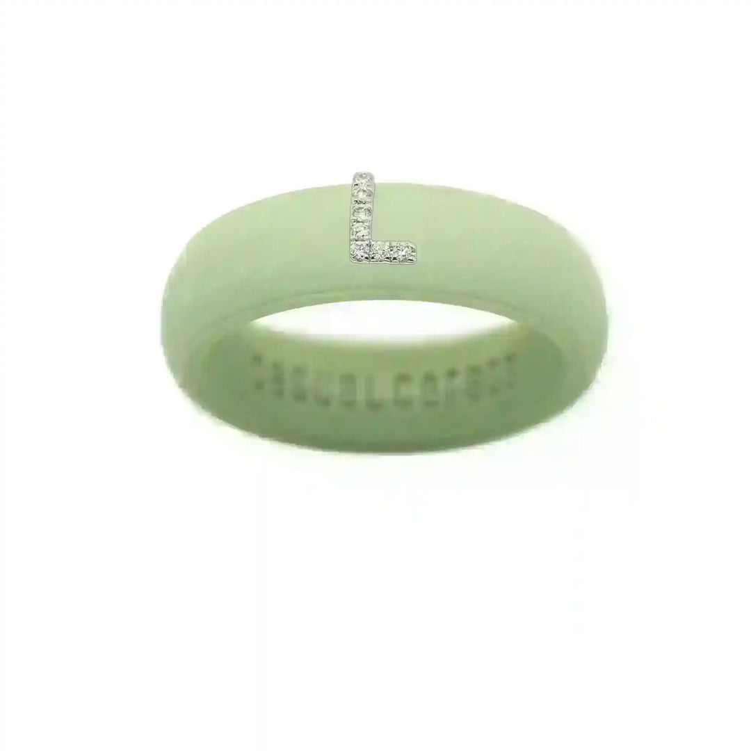 “L” Diamond Initial - Size 7